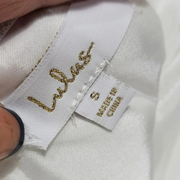 Lulu's Dreamy Forever White Taffeta Rosette Maxi Dress with Pockets S Wedding - Picture 12 of 12